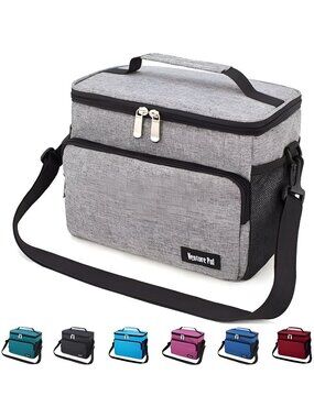 Insulated Lunch Bags for Women/Men - Large Reusable Leakproof Lunch Box Grey
